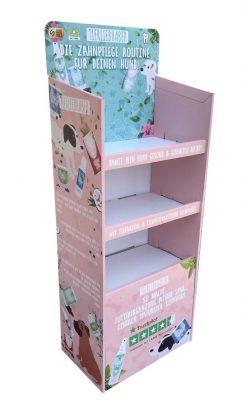 Regaldisplay für Tierprodukte